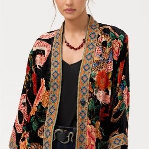 Johnny Was Multicolor Embroidered Kimono